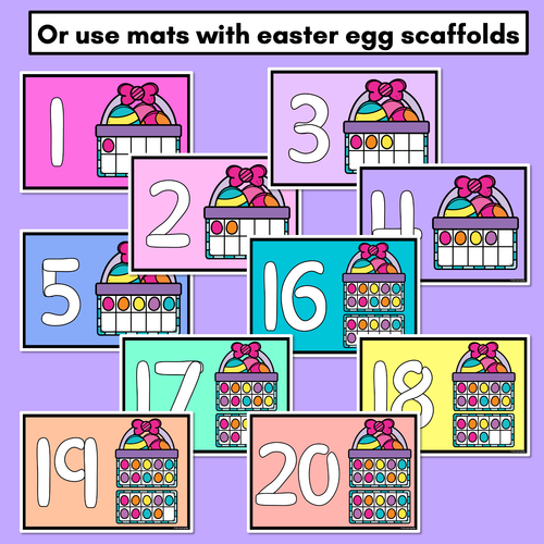 Resource preview 3 for Easter-themed Activities - Playdough Number Mats for 1-20 - Easter Egg Baskets