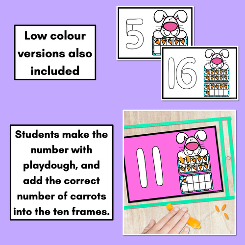 Resource preview 4 for Easter-themed Activities - Playdough Number Mats for 1-20 - Easter Bunny & Carrots