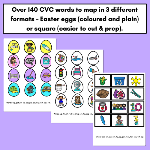 Resource preview 3 for Easter-themed Activities - CVC Word Mapping Mats