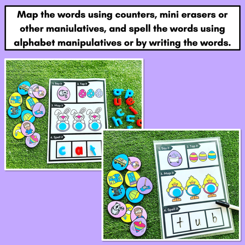 Resource preview 4 for Easter-themed Activities - CVC Word Mapping Mats