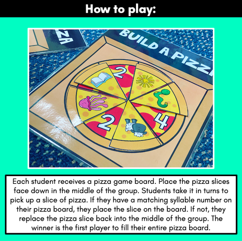 Resource preview 3 for Syllables Game - Build A Pizza