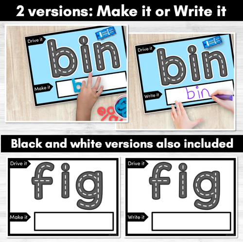 Resource preview 2 for CVC SHORT I WORDS - Drive It Make It - Kindergarten Phonics Activity