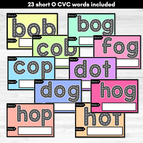 Resource preview 3 for CVC SHORT O WORDS - Drive It Make It - Kindergarten Phonics Activity