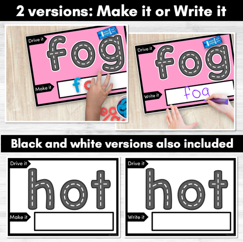 Resource preview 2 for CVC SHORT O WORDS - Drive It Make It - Kindergarten Phonics Activity