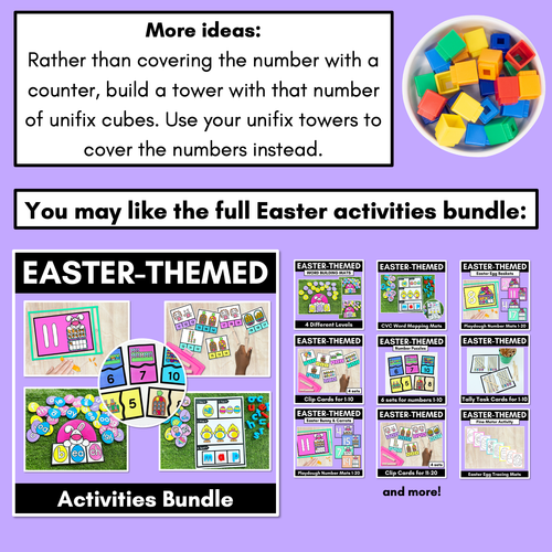 Resource preview 4 for Easter-themed Activities - Differentiated Numbers to 12 Game - Roll and Cover