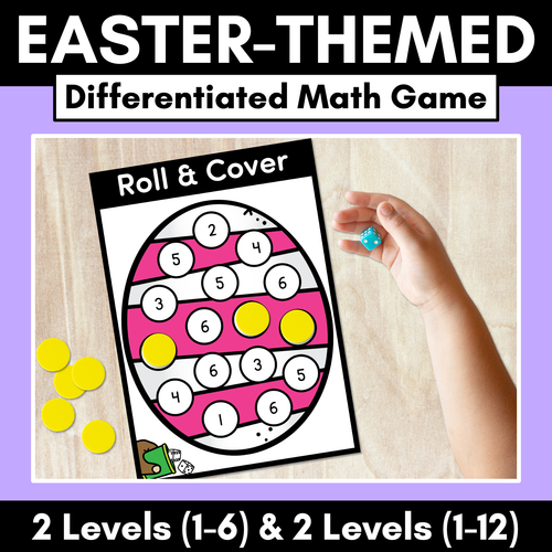 Resource preview 1 for Easter-themed Activities - Differentiated Numbers to 12 Game - Roll and Cover