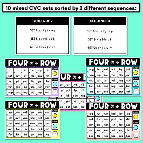 Resource preview 3 for CVC Words DIGITAL Phonics Game - Four in A Row Decodable Words PowerPoint