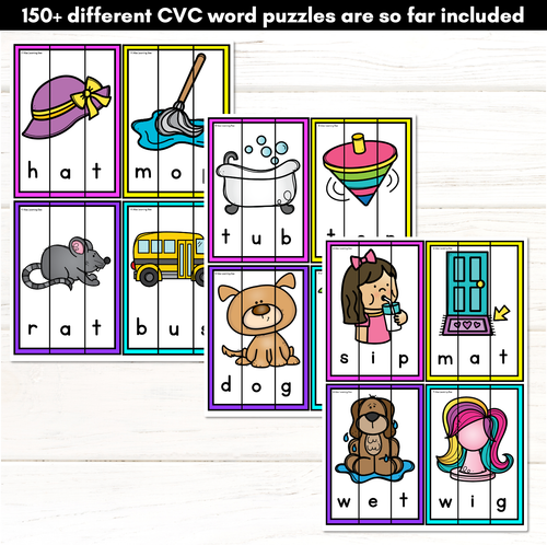 Resource preview 2 for CVC WORD JIGSAW PUZZLES - Low Prep Phonics Activity for Kindergarten