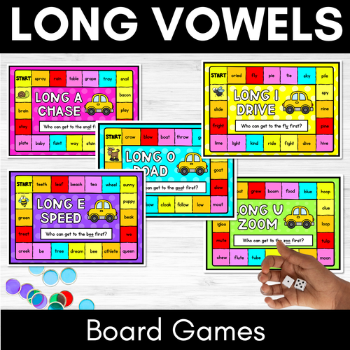 Resource preview 1 for Long Vowel Sound Board Games - Phonics Games for Long Vowel Teams