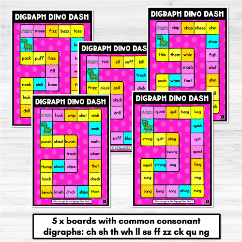 Resource preview 4 for EDITABLE Board Games for CVC Words & Consonant Digraphs - Kindergarten Phonics