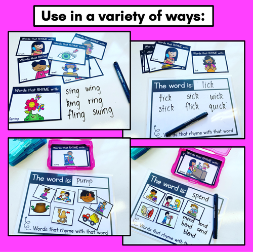 Resource preview 2 for RHYME TASK CARDS - Rhyming CVC & CVCC Words and words with consonant digraphs