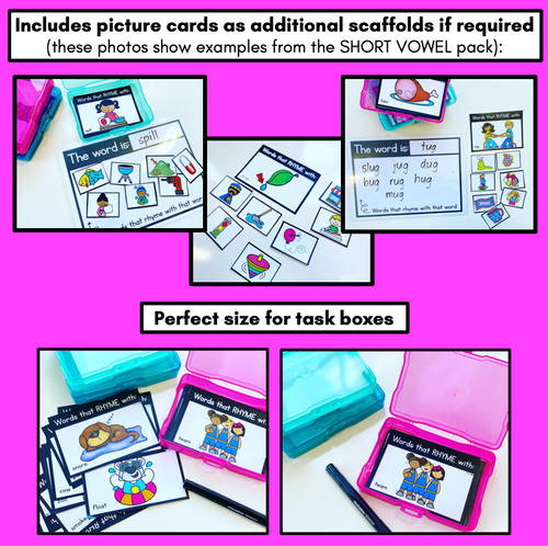 Resource preview 3 for RHYME TASK CARDS for Long Vowels, Diphthongs & R-Controlled Vowels