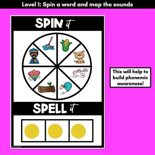 Resource preview 2 for SPIN IT SPELL IT CVC WORDS - No Prep Phonics Activities