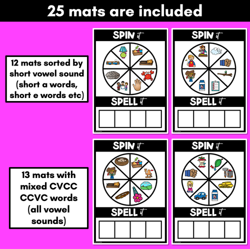 Resource preview 4 for SPIN IT SPELL IT CVCC CCVC WORDS - No Prep Phonics Activities