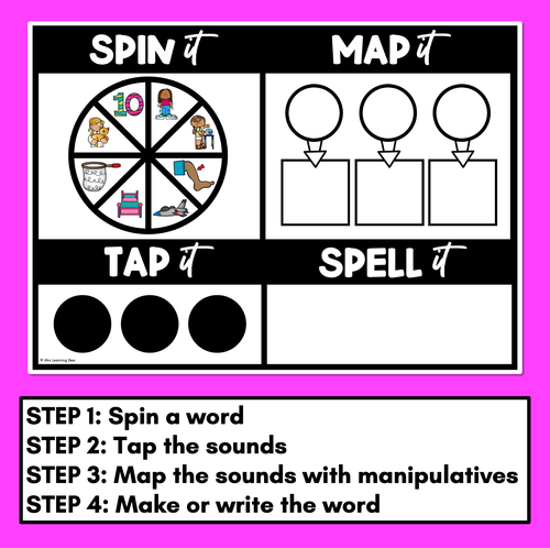 Resource preview 3 for CVC Words SPIN IT TAP IT MAP IT SPELL IT - CVC Word Mapping Mats - No Prep