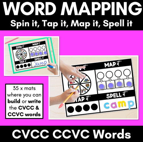 Resource preview 1 for CVCC CCVC Words SPIN IT TAP IT MAP IT SPELL IT - CVCC & CCVC Word Mapping Mats