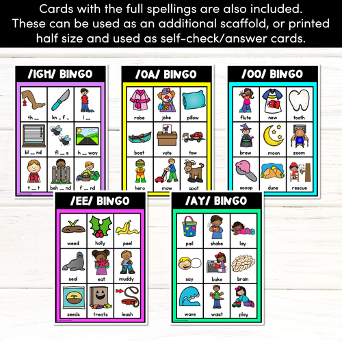 Resource preview 3 for LONG VOWEL WORDS BINGO - Vowel Teams and Long Vowel Phonemes Phonics Game