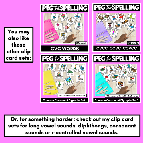 Resource preview 3 for Consonant Digraphs ll ff zz ss ck - FLOSS Rule Clip Cards