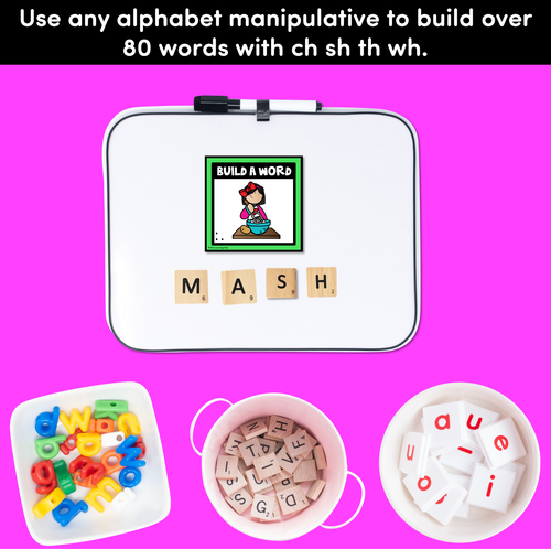 Resource preview 3 for CH SH TH WH Consonant Digraph Word Building Cards