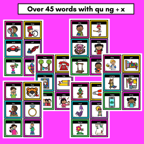 Resource preview 4 for QU NG X Consonant Digraph Word Building Cards