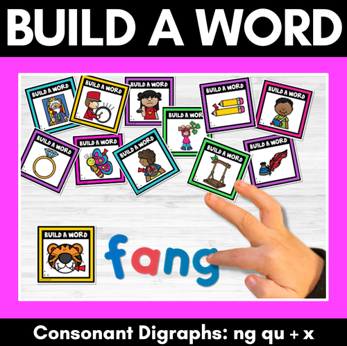 Resource preview 1 for QU NG X Consonant Digraph Word Building Cards