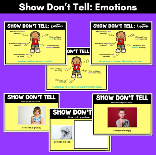 Resource preview 2 for Show Don't Tell Descriptive Writing & Vocabulary Lessons - PowerPoint Slides