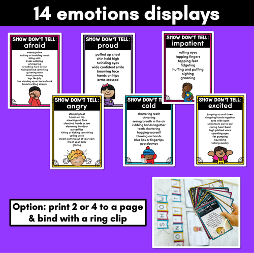 Resource preview 3 for Show Don't Tell Descriptive Writing & Vocabulary Displays, Posters & Flip Charts