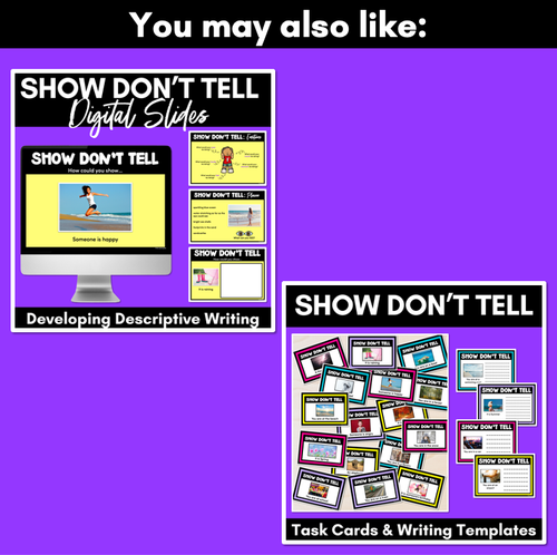 Resource preview 4 for Show Don't Tell Descriptive Writing & Vocabulary Displays, Posters & Flip Charts