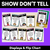 1 for Show Don't Tell Descriptive Writing & Vocabulary Displays, Posters & Flip Charts