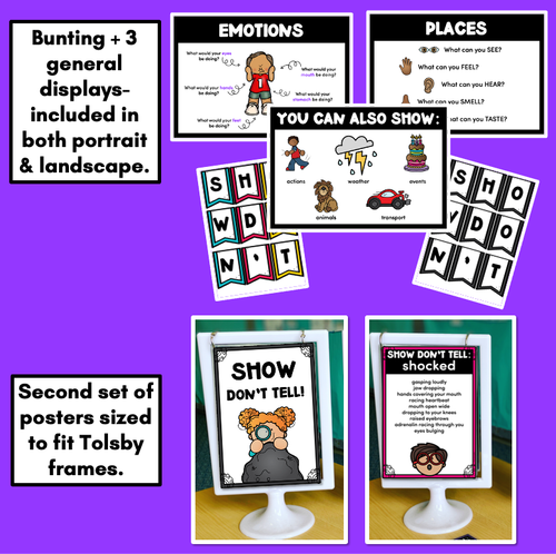 Resource preview 2 for Show Don't Tell Descriptive Writing & Vocabulary Displays, Posters & Flip Charts