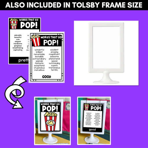 Resource preview 3 for Descriptive Writing Vocabulary Word Posters - WORDS THAT GO POP Display Charts