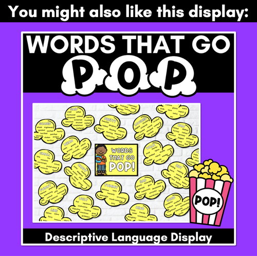 Resource preview 4 for Descriptive Writing Vocabulary Word Posters - WORDS THAT GO POP Display Charts