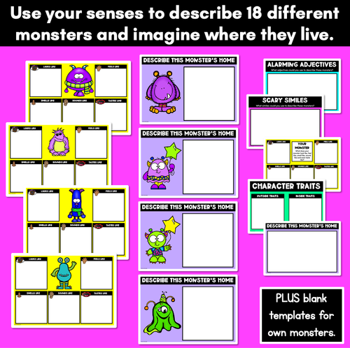 Resource preview 2 for Descriptive Writing and Vocabulary Templates - Monsters FREEBIE Slides