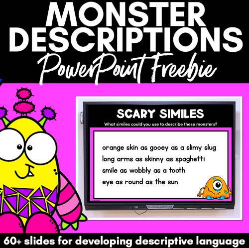 Resource preview 1 for Descriptive Writing and Vocabulary Templates - Monsters FREEBIE Slides