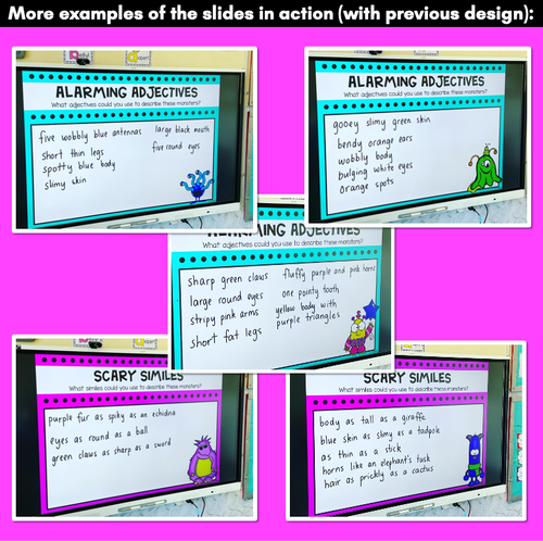 Resource preview 4 for Descriptive Writing and Vocabulary Templates - Monsters FREEBIE Slides