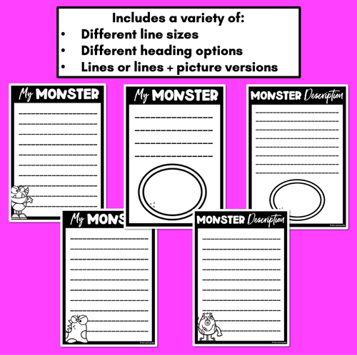 Resource preview 3 for Monster Descriptions Writing Template Freebie