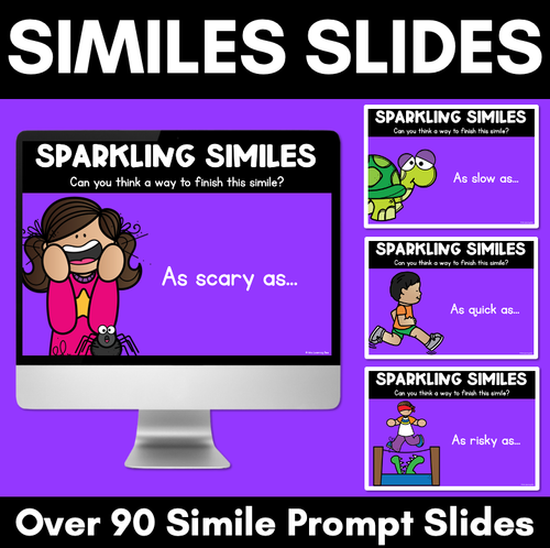 Resource preview 1 for Similes Prompt Vocabulary Slides for Descriptive & Figurative Language Lessons