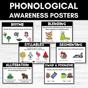 Phonological Awareness Posters - Phonological and Phonemic Awareness Display