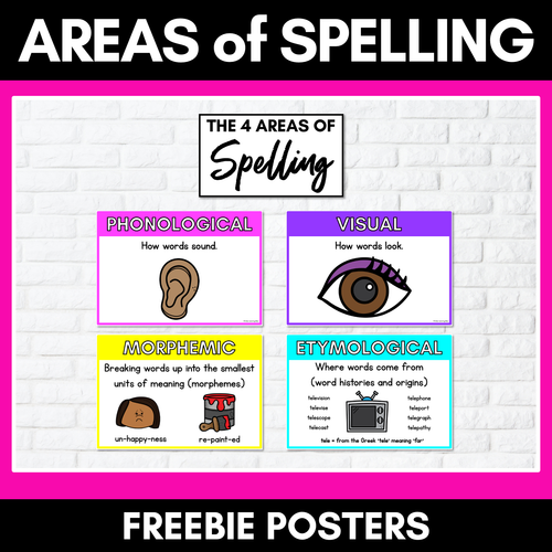 Resource preview 1 for Four Areas of Spelling Posters