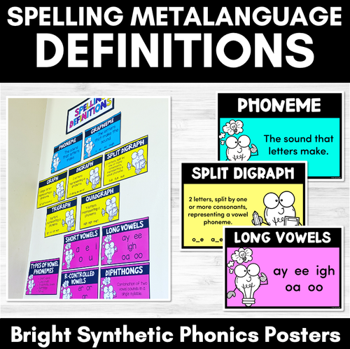 Resource preview 1 for Synthetic Phonics Spelling Definitions - Spelling Metalanguage Posters