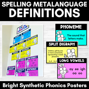 Synthetic Phonics Spelling Definitions - Spelling Metalanguage Posters