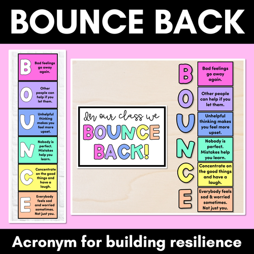 Resource preview 1 for BOUNCE BACK Resilience Acronym Posters