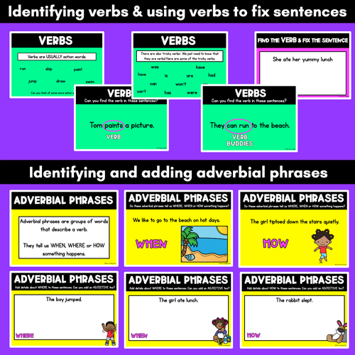 Resource preview 3 for Grammar Lessons POWERPOINT - Nouns Verbs Adjectives Adverbs & More