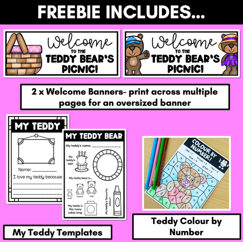 Resource preview 2 for Teddy Bear's Picnic Banners & Freebie Templates