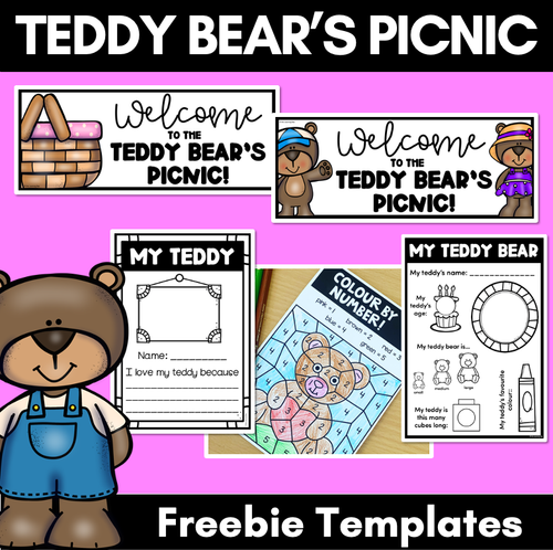 Resource preview 1 for Teddy Bear's Picnic Banners & Freebie Templates