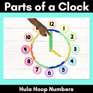 Parts of a Clock - Hula Hoop Activity for teaching time