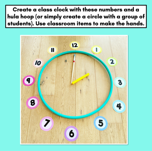 Resource preview 3 for Parts of a Clock - Hula Hoop Activity for teaching time