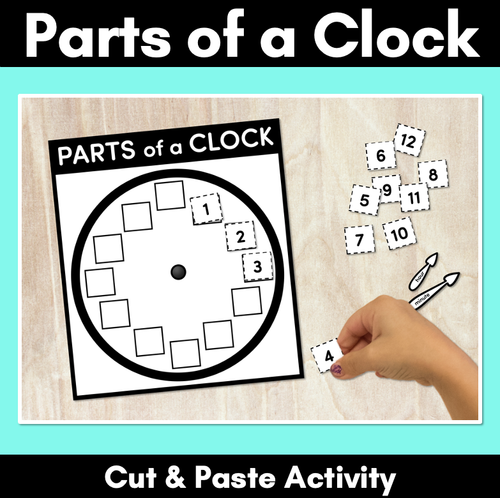 Resource preview 1 for Parts of an Analog Clock - Cut & Paste Activity