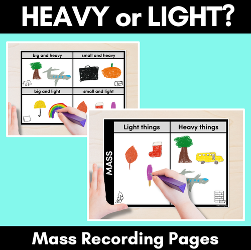 Resource preview 1 for Heavy or Light - Brainstorm Recording Pages for Mass Lessons