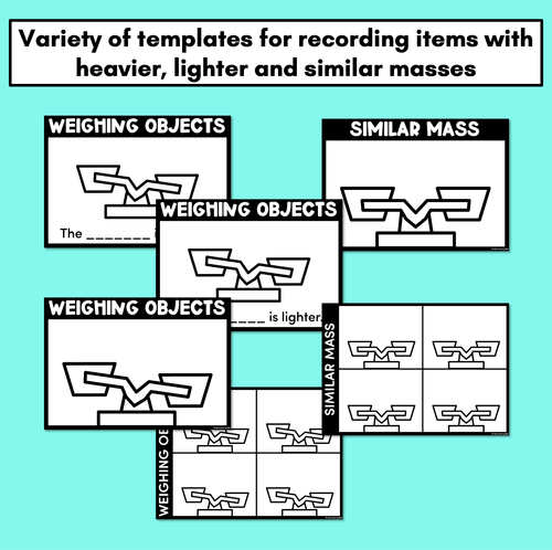 Resource preview 2 for Pan Balance Recording Pages & Worksheets - Heavier, Lighter and Equal Mass